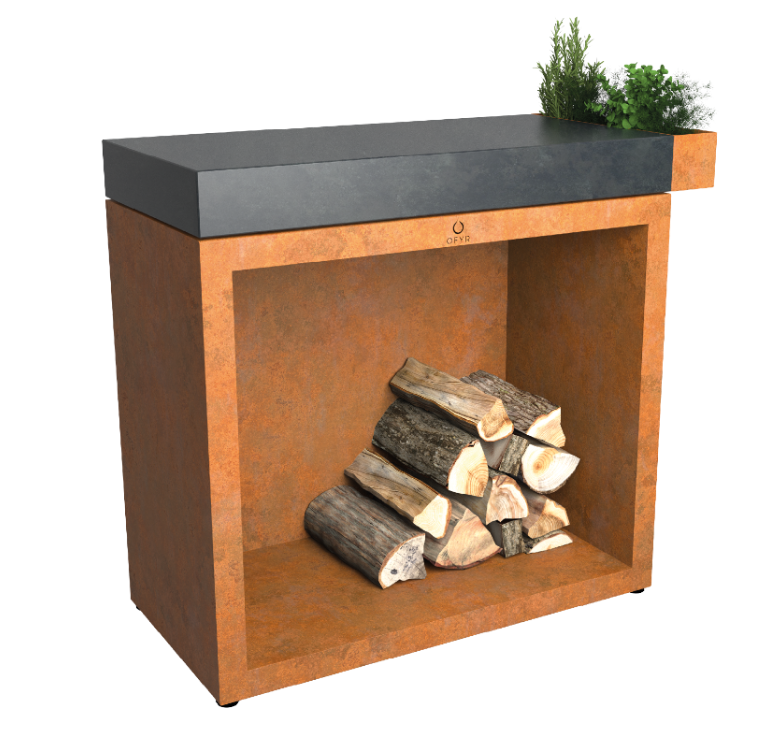 OFYR butcher block storage 90 corten - Donkergrijs keramiek