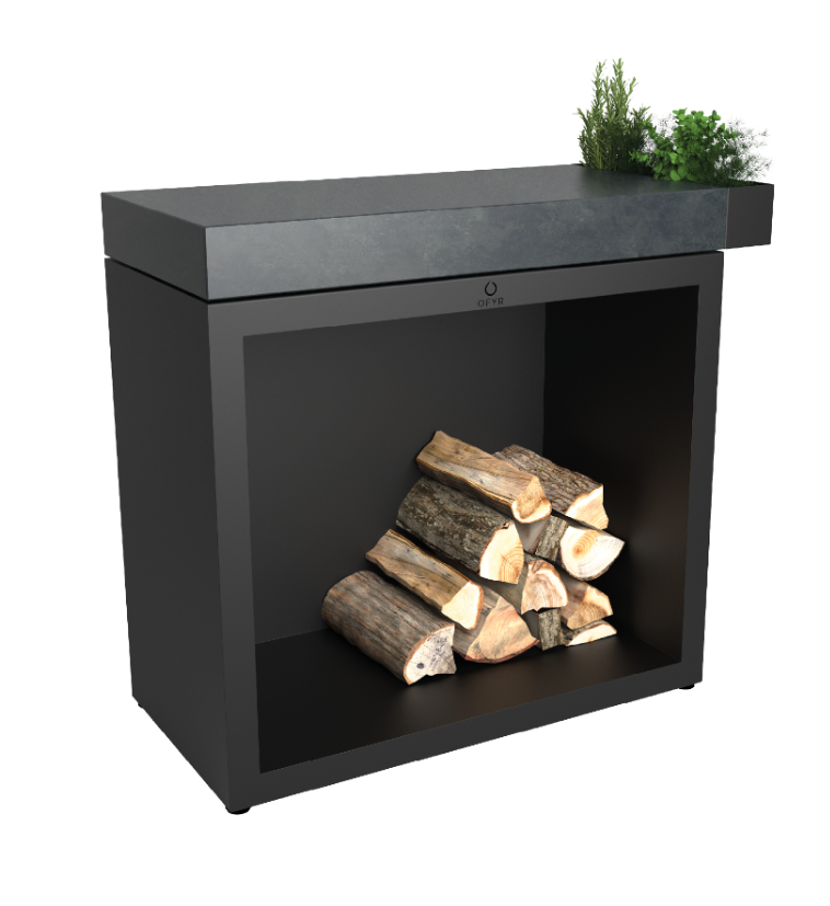 De OFYR Butcher Block Storage 90 zwart - Donkergrijs keramiek