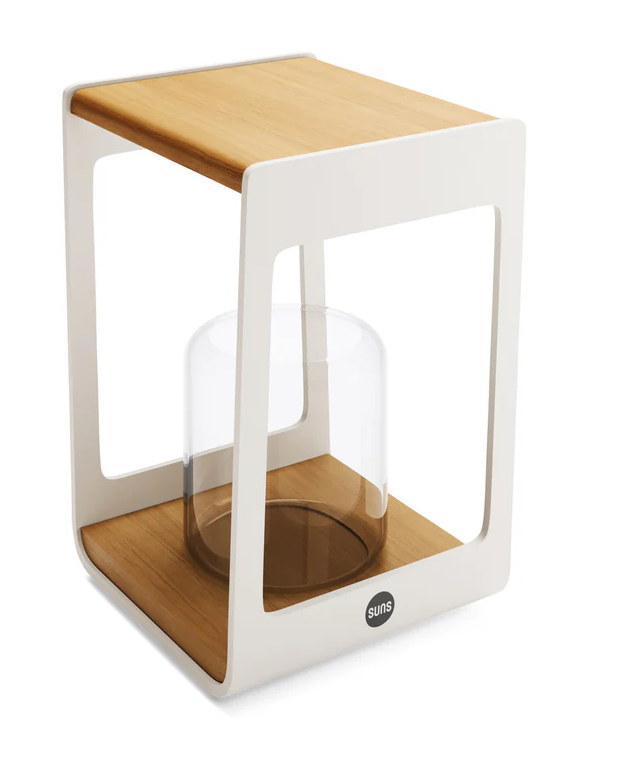 SUNS Zara S tuinlantaarn - teakhout/camel sand