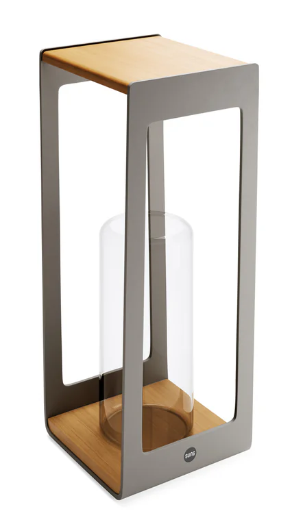 SUNS Zara M tuinlantaarn - teakhout/slate brown