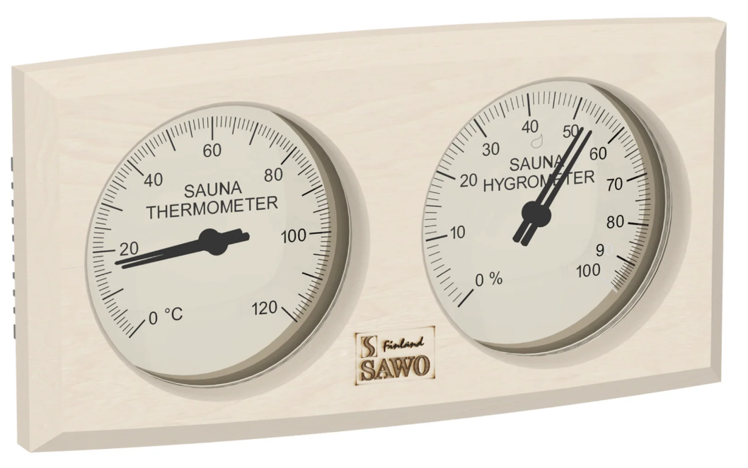 Rechthoekige sauna thermo-hygrometer - Espen