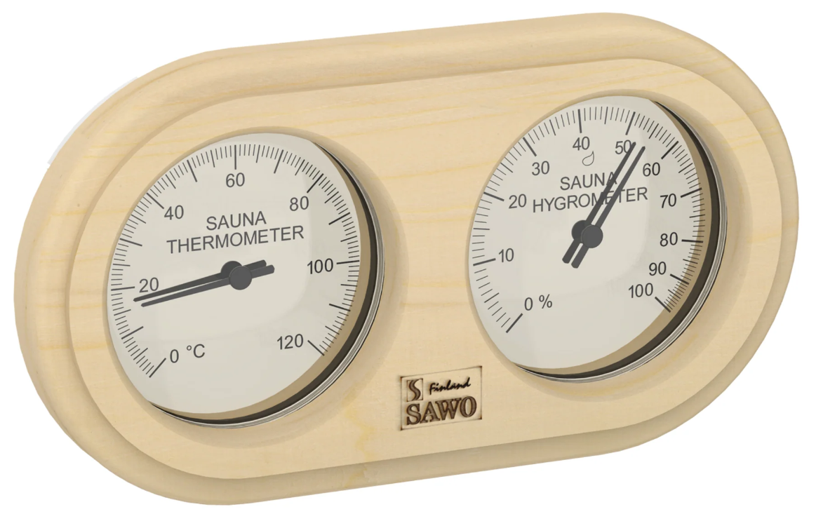 Ovale sauna thermo-hygrometer - Pine