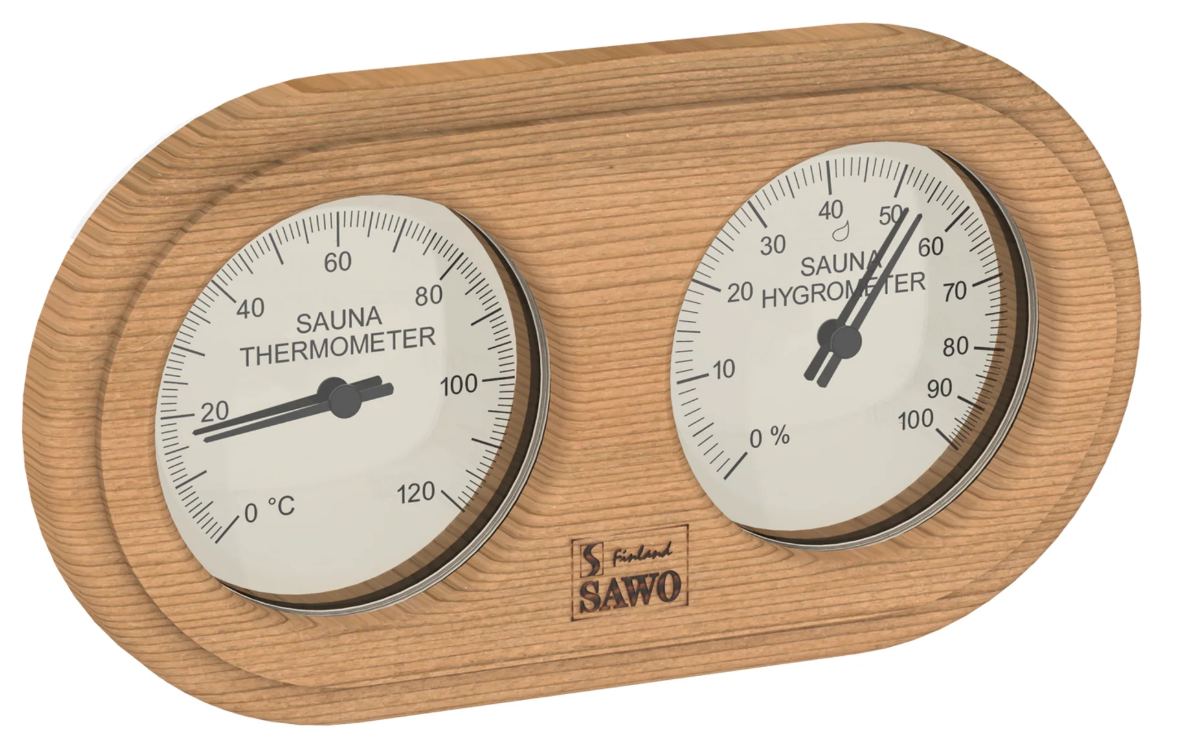 Ovale sauna thermo-hygrometer - Ceder