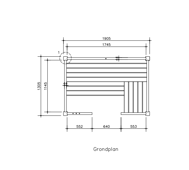 Massieve binnensauna 191 x 131 x 213 cm