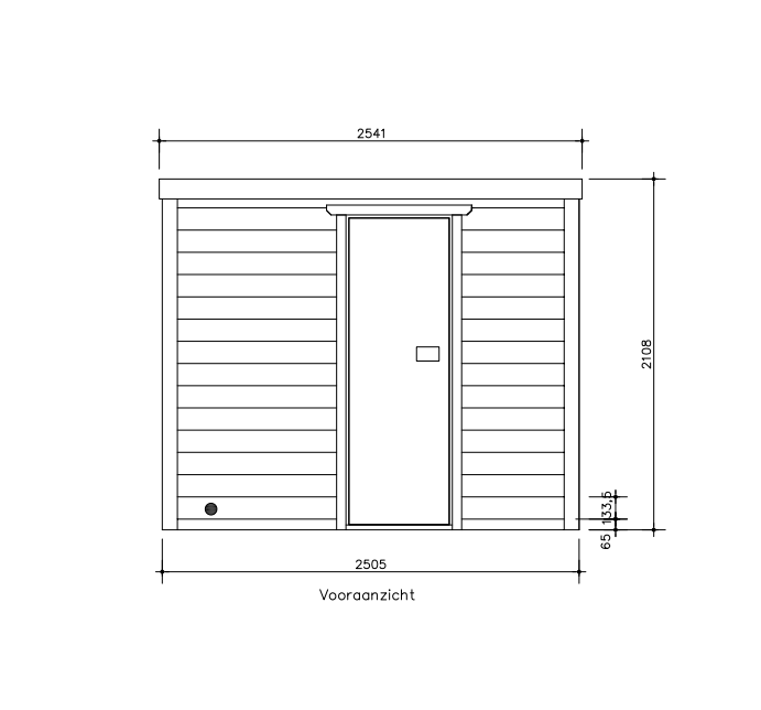 Massieve binnensauna 251 x 191 x 213 cm