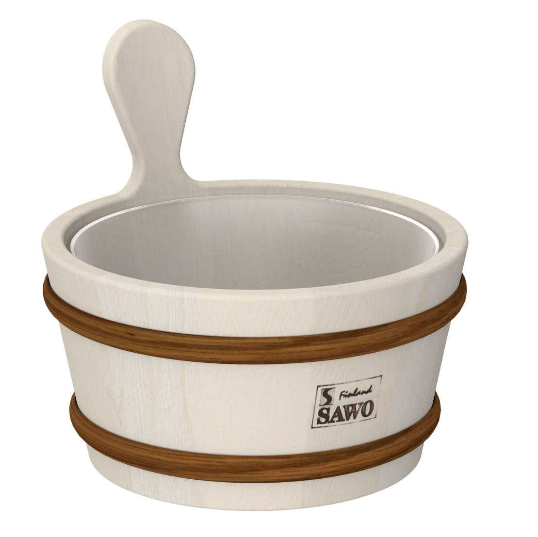 Houten sauna emmer (4 liter) met kunststof binnenemmer - Espen