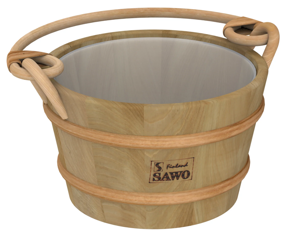 Houten sauna emmer (4 liter) met kunststof binnenemmer en handvat - Ceder