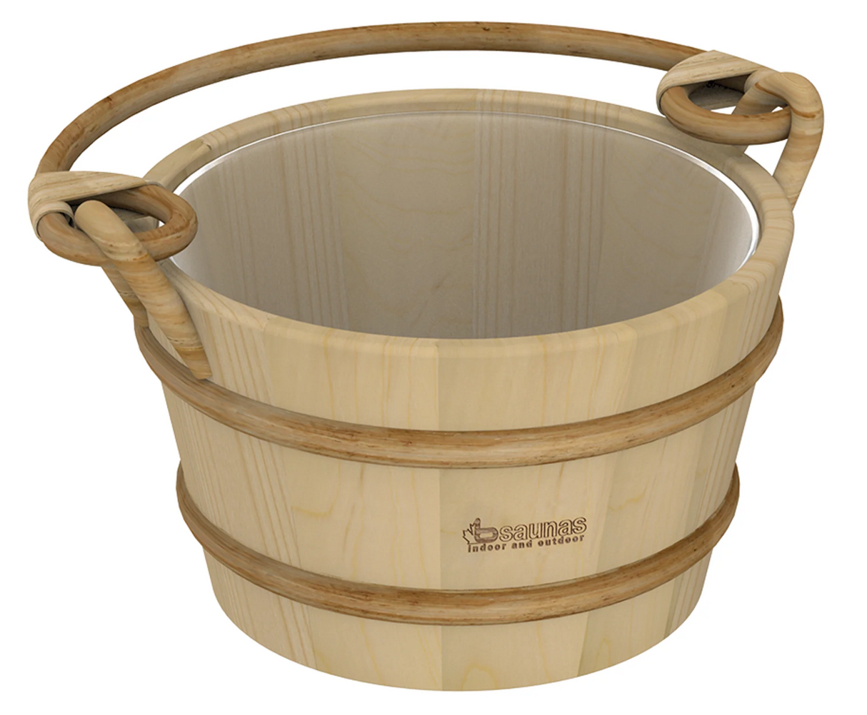 Houten sauna emmer (4 liter) met kunststof binnenemmer en handvat - Pine