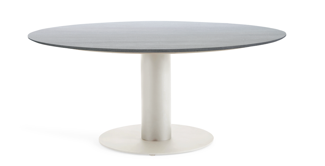 SUNS Grado tafel Ø120 x 75,5 cm - HPL carbon stone blad / Camel sand frame