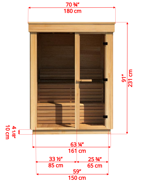 Pure Cube Outdoor sauna 173 x 173 cm