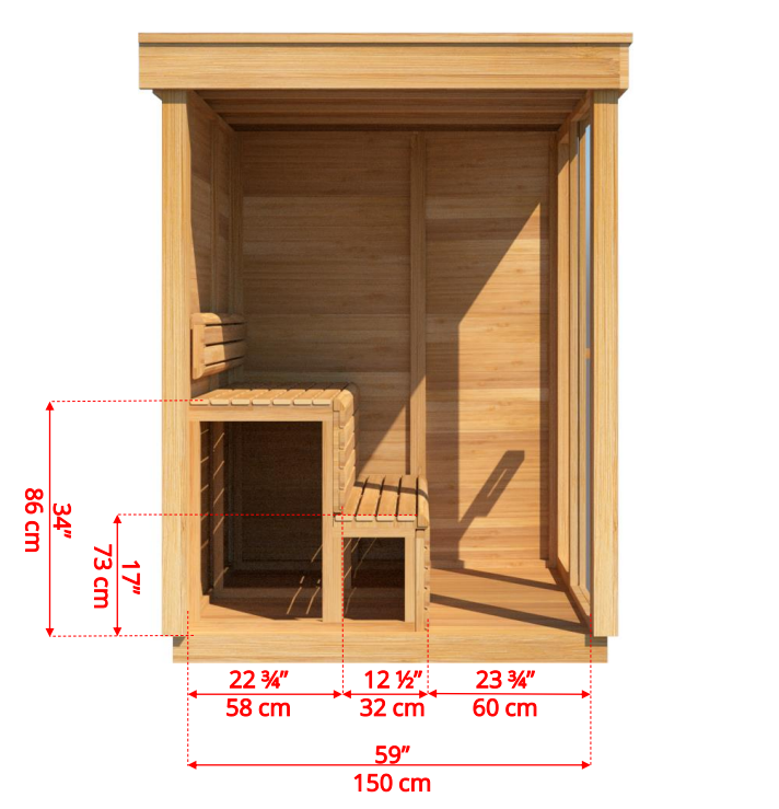 Pure Cube Outdoor sauna 173 x 173 cm
