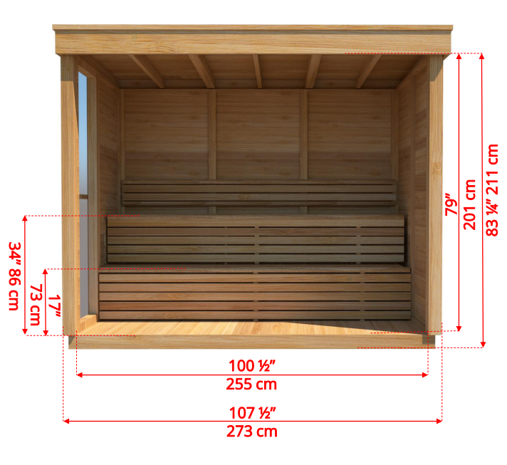 Pure Cube Outdoor Sauna 188 x 253 cm (PD)