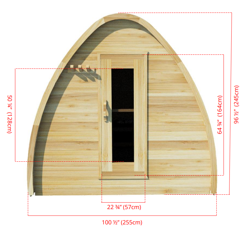 Dundalk Sauna Pod Clear Red Cedar PS214 (PD)