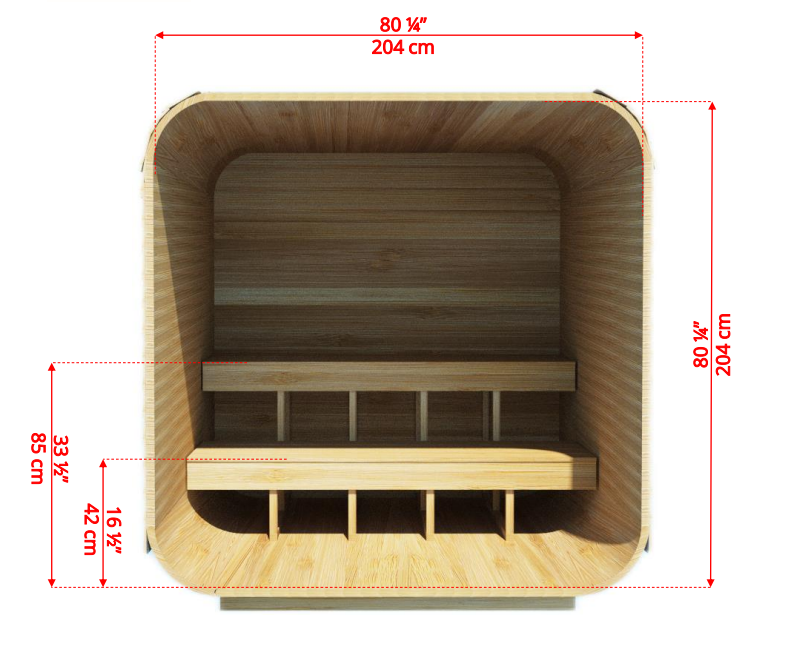 Dundalk Luna sauna white cedar 200 x 200 cm