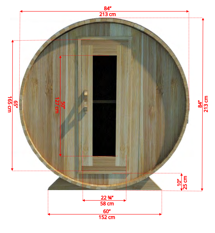 Dundalk Barrel Sauna 662E - ø183 Red Cedar (PD)