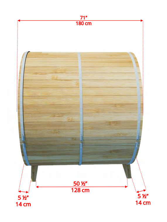 Dundalk Barrel Sauna 662E - ø183 Red Cedar (PD)