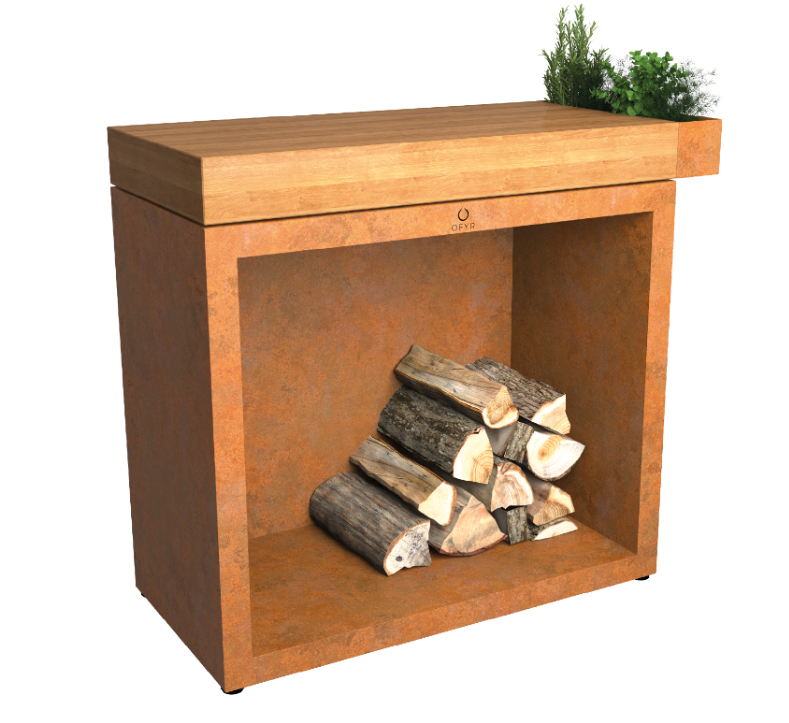 OFYR butcher block storage 90 corten - Teakhout