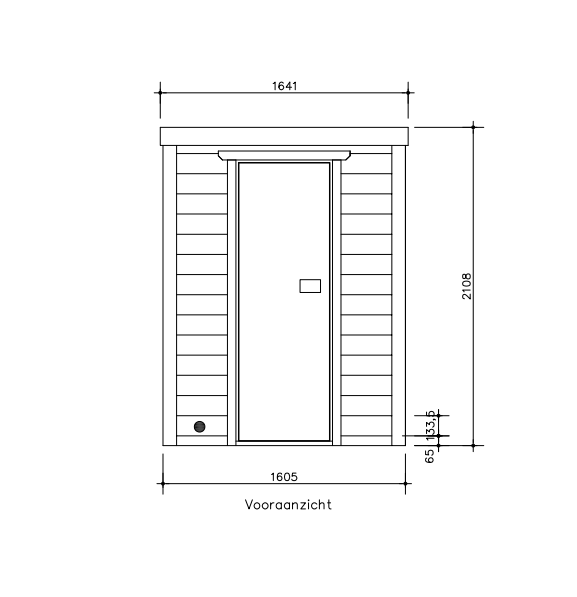 Massieve binnensauna 161 x 101 x 213 cm