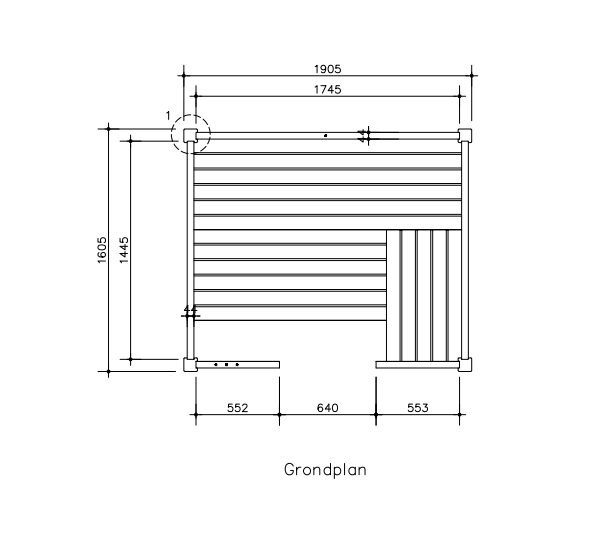 Massieve binnensauna 191 x 161 x 213 cm