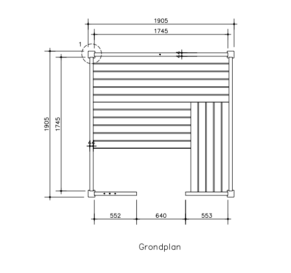 Massieve binnensauna 191 x 191 x 213 cm