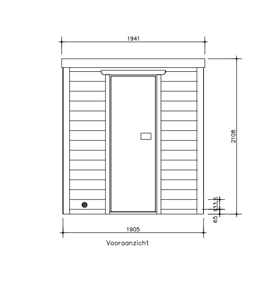Massieve binnensauna 191 x 191 x 213 cm