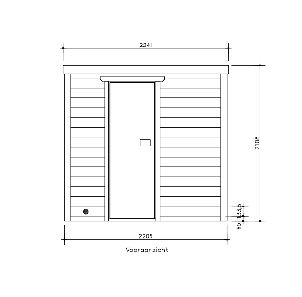 Massieve binnensauna 221 x 191 x 213 cm