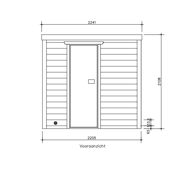 Massieve binnensauna 221 x 221 x 213 cm