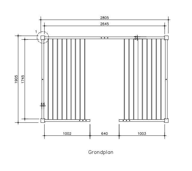 Massieve binnensauna 281 x 191 x 213 cm