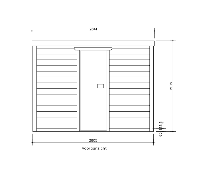 Massieve binnensauna 281 x 191 x 213 cm
