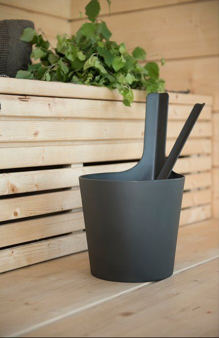Rento biocomposiet sauna emmer & lepel - Antraciet