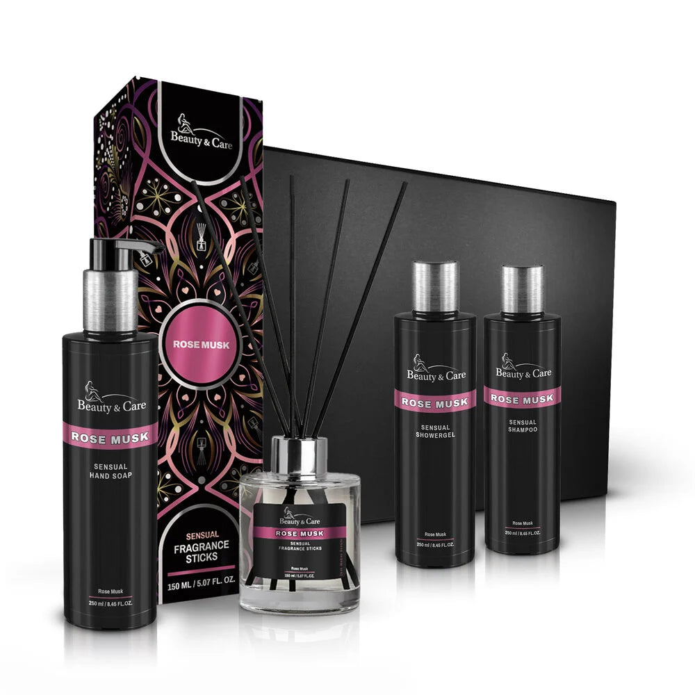 Beauty & Care badkamer cadeaupakket Rozenmusk