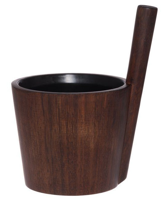 Rento bamboe sauna emmer (5 liter) met kunststof binnenemmer - donker