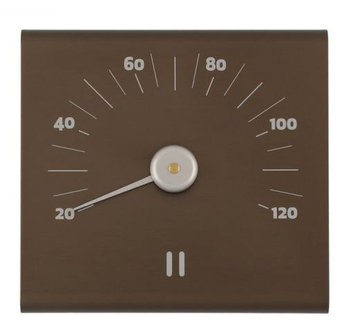 Rento aluminium sauna thermometer vierkant - bruin