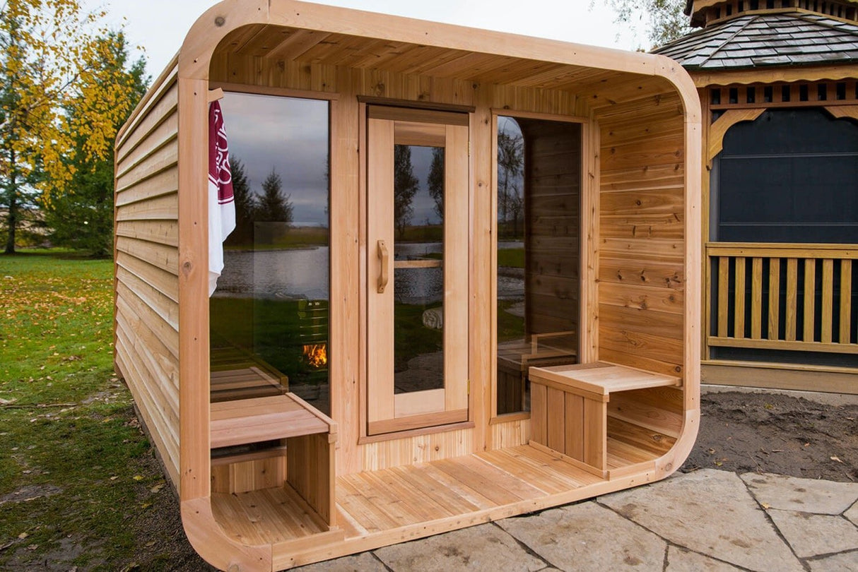 Dundalk Luna sauna Red Cedar Clear 274 x 244 cm met veranda (PD)
