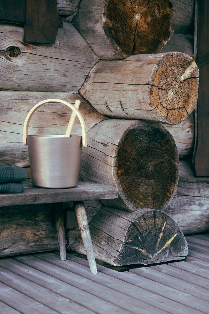 Rento aluminium sauna emmer (5 liter) met handvat - Champagne