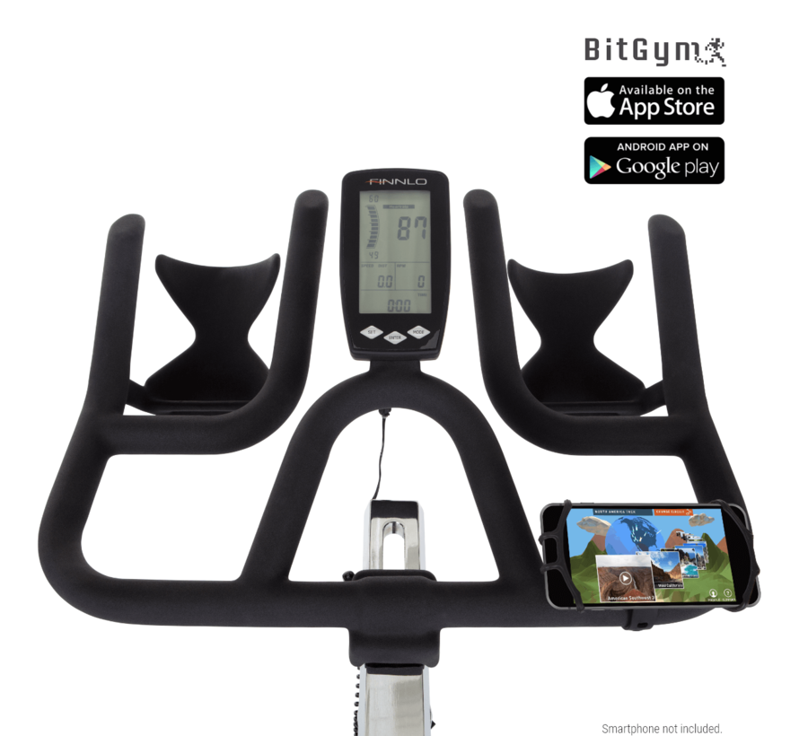 Finnlo Speedbike CRS3 spinningbike multigrip stuur met mediahouder