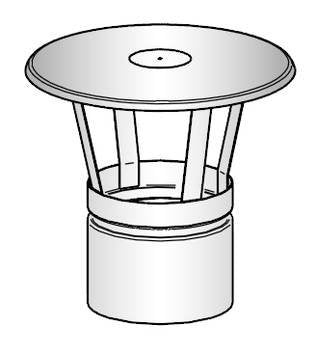 Harvia WZ030115 regenkap Ø115 mm RVS