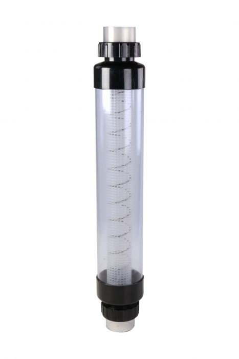 Aquaforte voorfilter buis met koppelingen zij-aanzicht