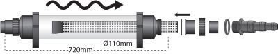Aquaforte voorfilter buis met koppelingen