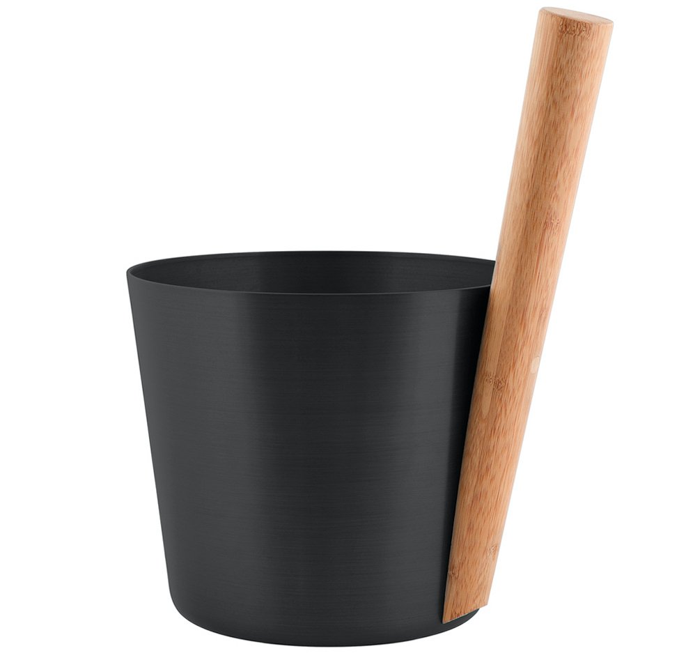 Rento aluminium sauna emmer (5 liter) met staafgreep - zwart