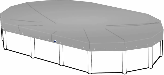 Afdekzeil voor ovaal zwembad 810 x 400 cm (zeilmaat: 870 x 460 cm)