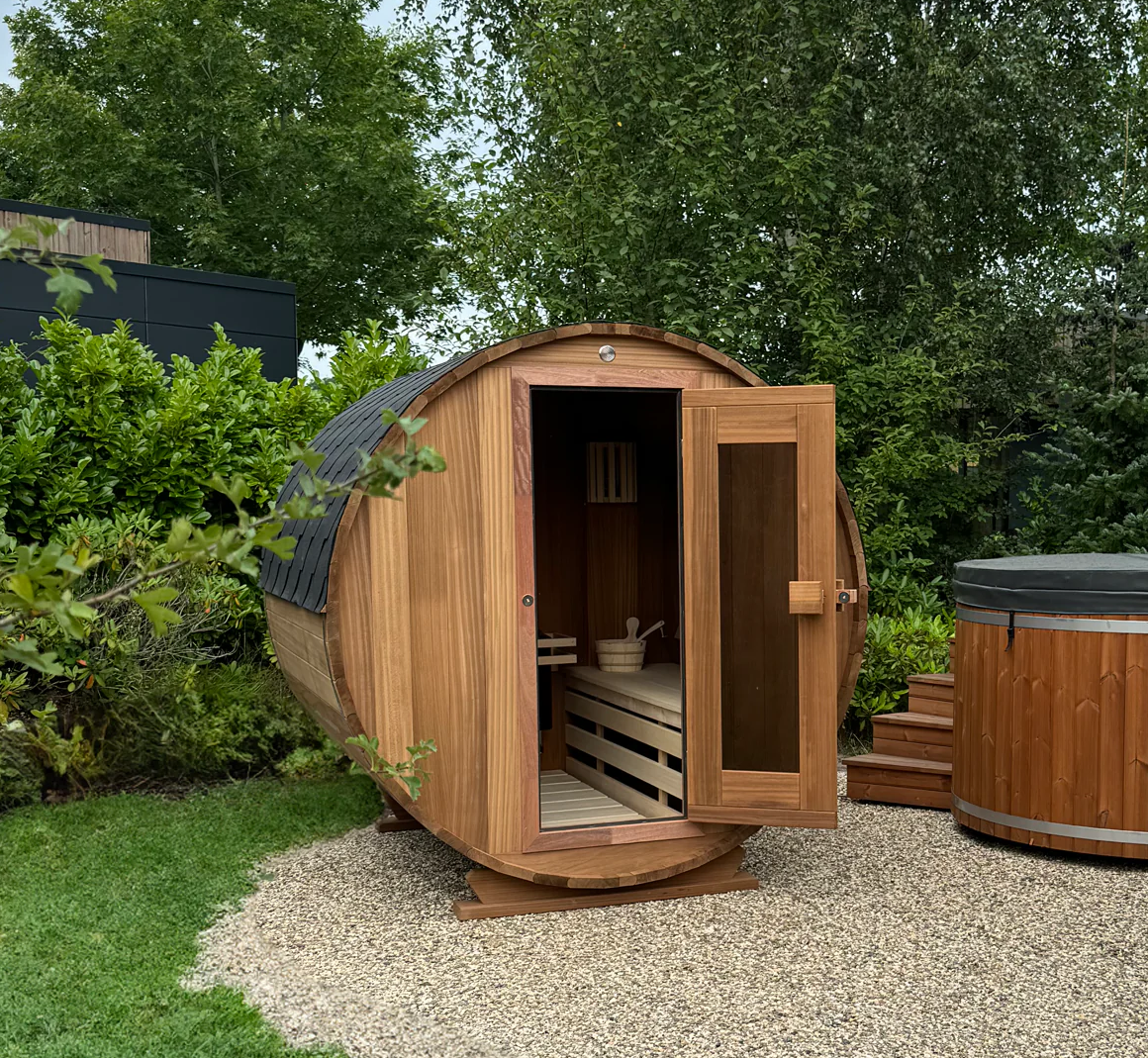 Gemodificeerd Ayous barrel sauna 240 cm