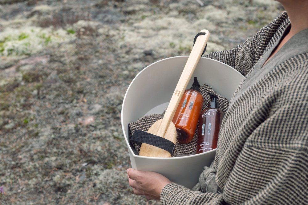 Rento bad borstel met afneembaar handvat - bamboe