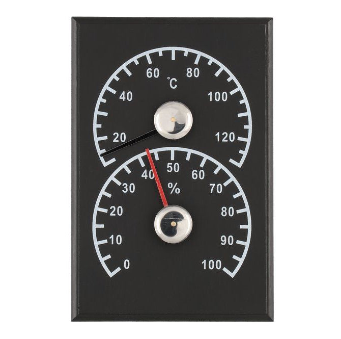 4Living sauna thermo-hygrometer - pine (zwart)