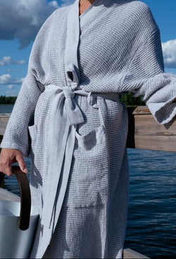 Rento Kenno unisex sauna badjas lichtgrijs - L/XL