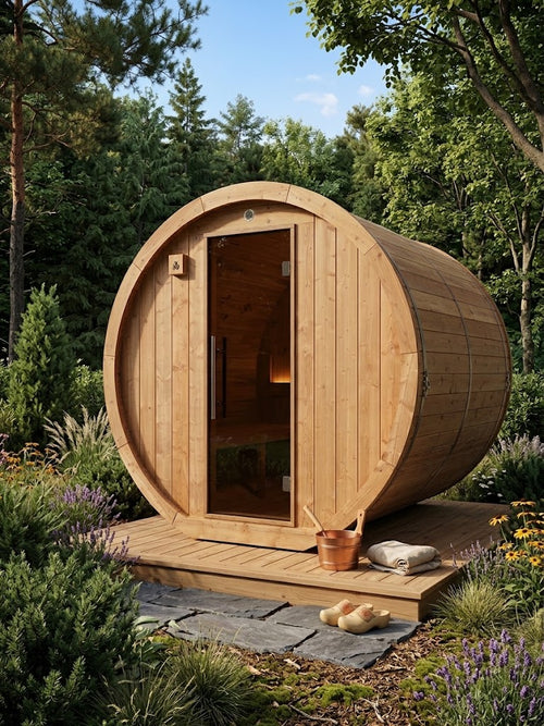 Vuren thermowood barrel sauna 245 cm