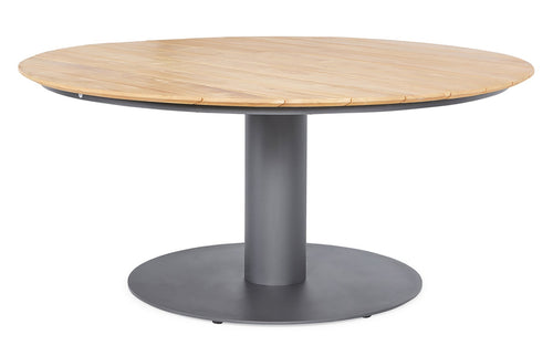 SUNS Grado tafel Ø170 x 75,5 cm - Teak blad / Matt royal grey frame