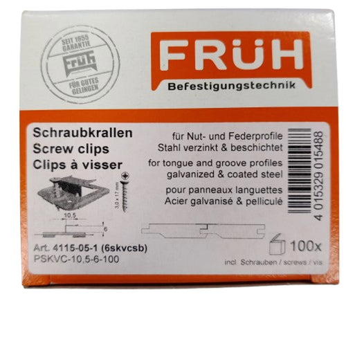Früh schrotenklem 6 x 10,5 mm (PCS-6) met schroeven (100 stuks)