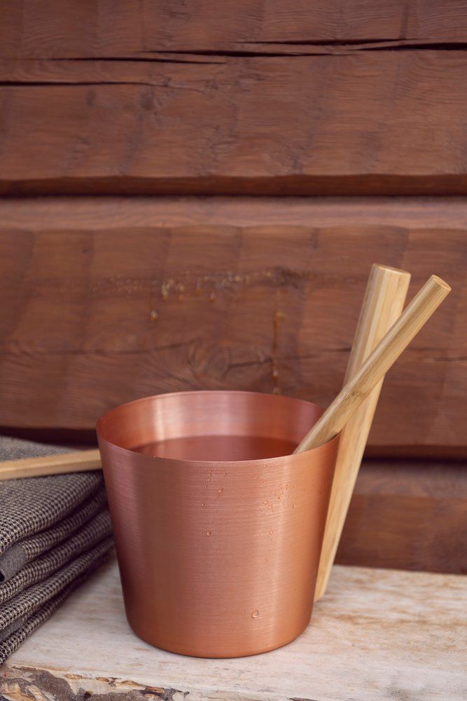 Rento aluminium sauna emmer (5 liter) met staafgreep - Koper