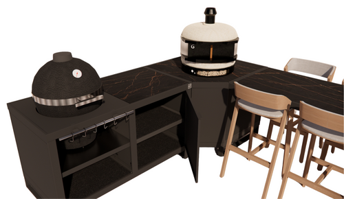 Roostr Rubix hoekopstelling met duo en bar - charcoal black